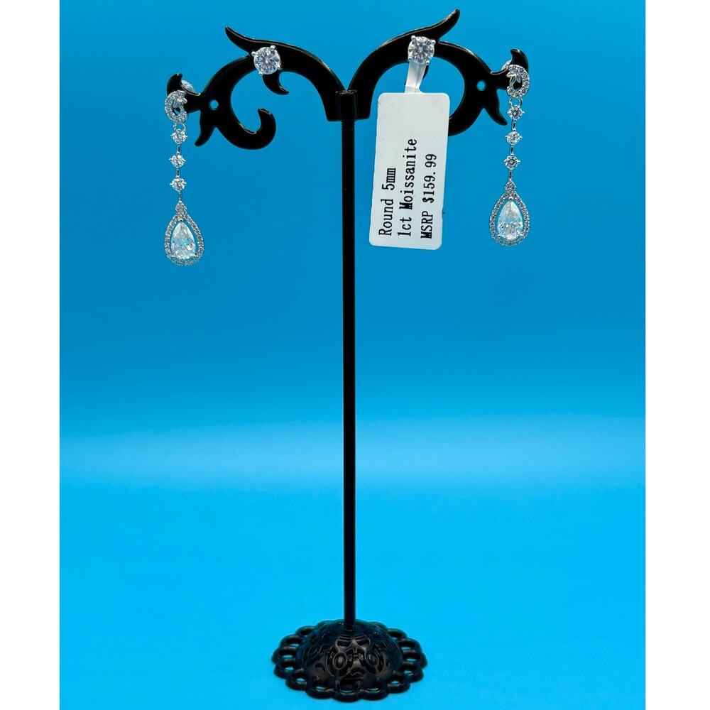 New Moissanite Earring Duo - PT950 Platinum & 925 Sterling